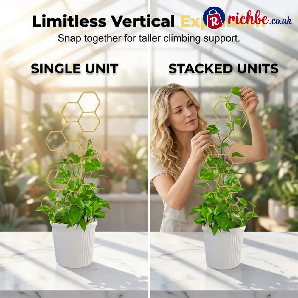 🌿Honeycomb Plant Trellis – Rust-Proof Stackable Easy Install 🐝 - Houseware & Kitchen