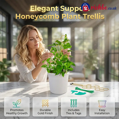 🌿Honeycomb Plant Trellis – Rust-Proof Stackable Easy Install 🐝 - Houseware & Kitchen