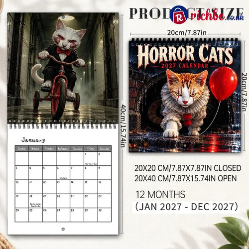 Horror Cats 2027 Calendar - HD-658 恐怖猫日历