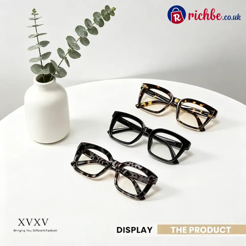 🔥Hot Sale-✨👓3 Pack Tortoiseshell Reading Glasses – Blue Light Blocking Oversized Square Readers - 3 Pack*mix 1 / 0.0 x