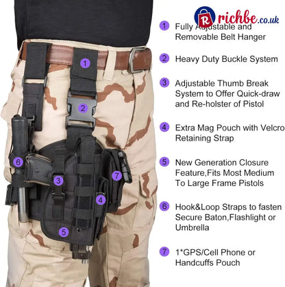 Hot Sale 40% OFF🔥Tactical Adjustable Thigh Holster for Right-Handed Users
