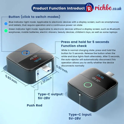 🔥HOT SALE 49% OFF🔋🔌140W Type-C Physical-Disconnect Battery Guard – Smart Auto Power Cut-Off ⚡📱