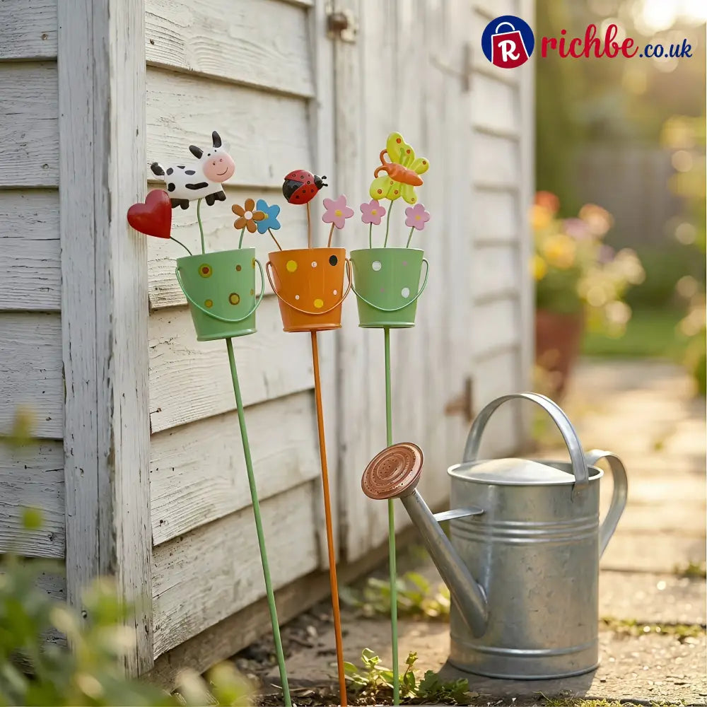🔥HOT SALE 49% OFF-Set of 3 Metal Flower Pot Garden Stakes