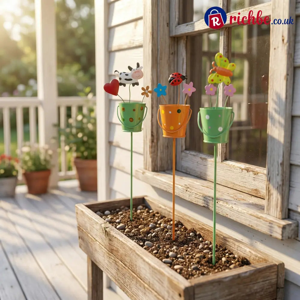 🔥HOT SALE 49% OFF-Set of 3 Metal Flower Pot Garden Stakes