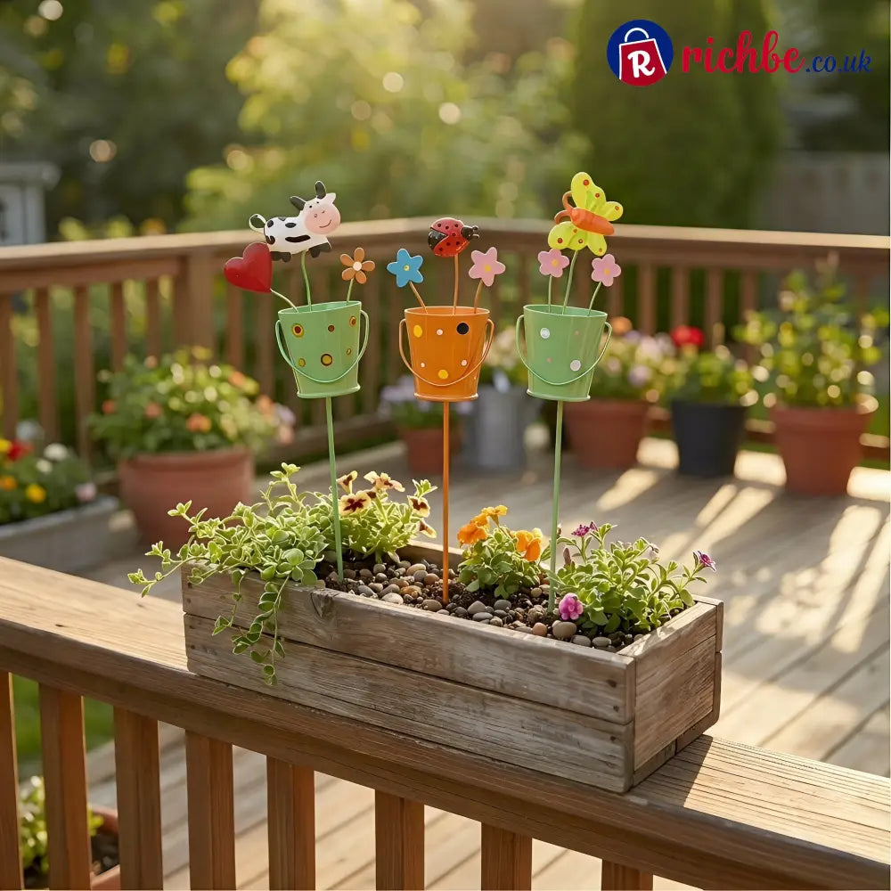 🔥HOT SALE 49% OFF-Set of 3 Metal Flower Pot Garden Stakes