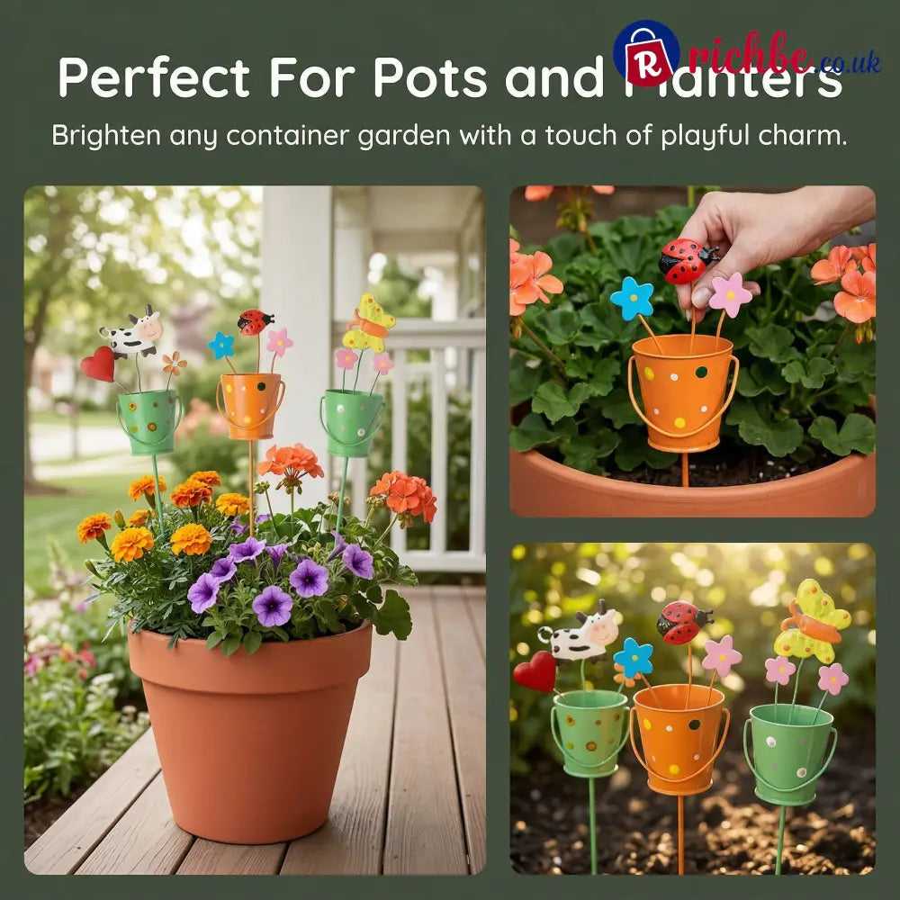 🔥HOT SALE 49% OFF-Set of 3 Metal Flower Pot Garden Stakes