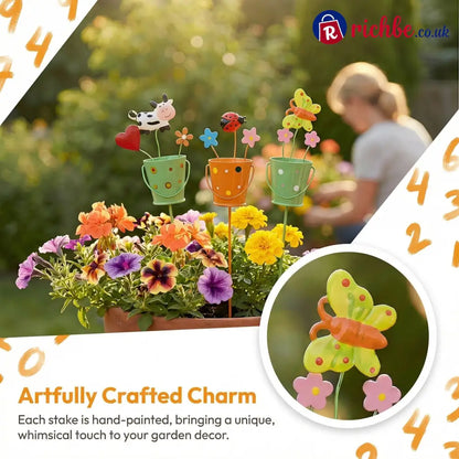 🔥HOT SALE 49% OFF-Set of 3 Metal Flower Pot Garden Stakes