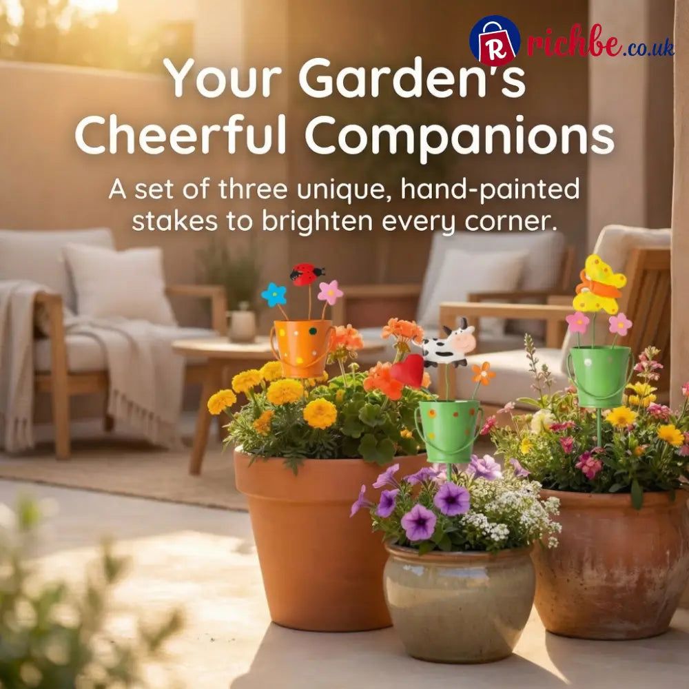 🔥HOT SALE 49% OFF-Set of 3 Metal Flower Pot Garden Stakes
