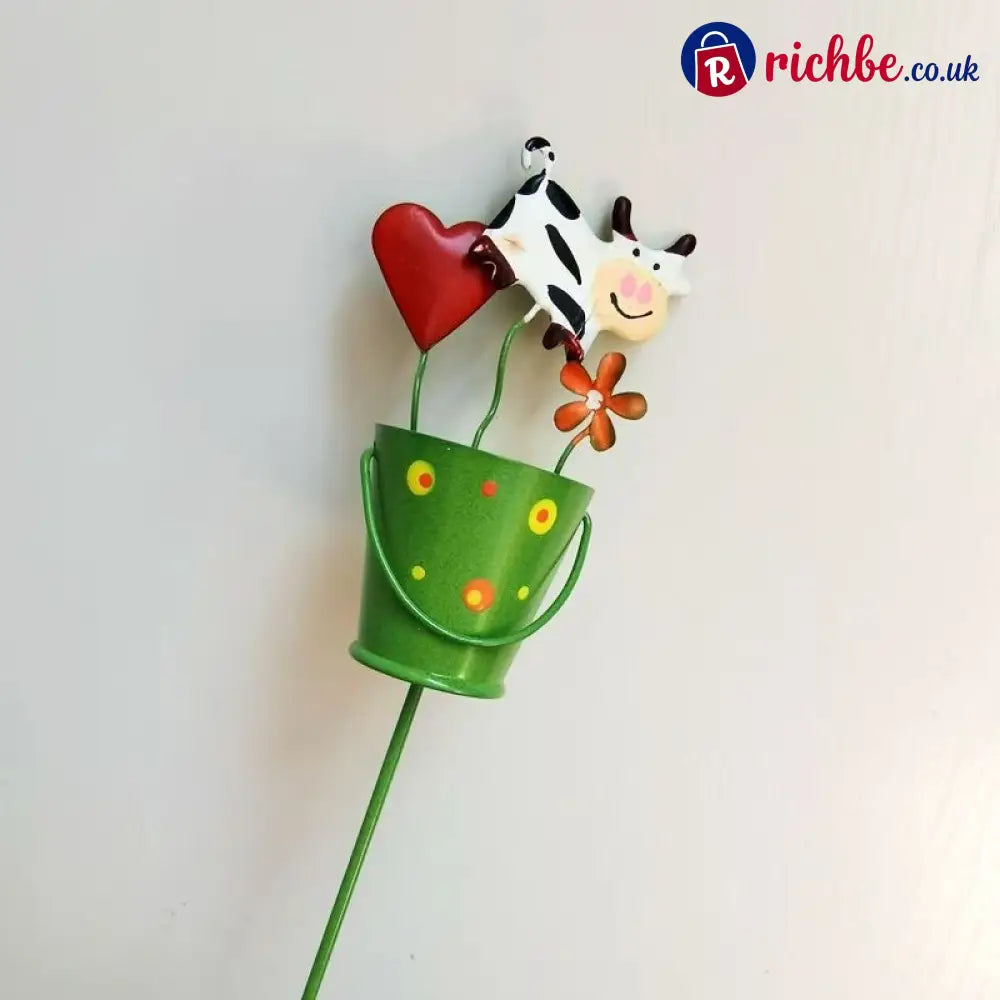 🔥HOT SALE 49% OFF-Set of 3 Metal Flower Pot Garden Stakes - Cow style