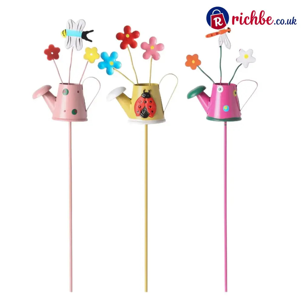 🔥HOT SALE 49% OFF-Set of 3 Metal Flower Pot Garden Stakes - Watering Can Flower Stakes（3 PCS）