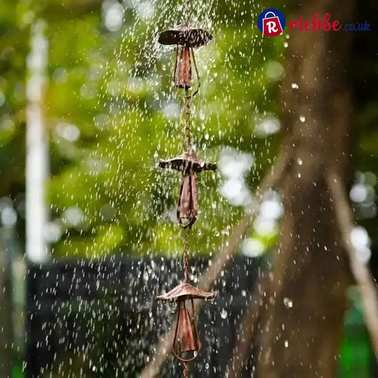 🔥Hot Sale 49% OFF🍄 Vintage Iron Mushroom Rain Chain | Rustic Outdoor Decor & Wind Chime