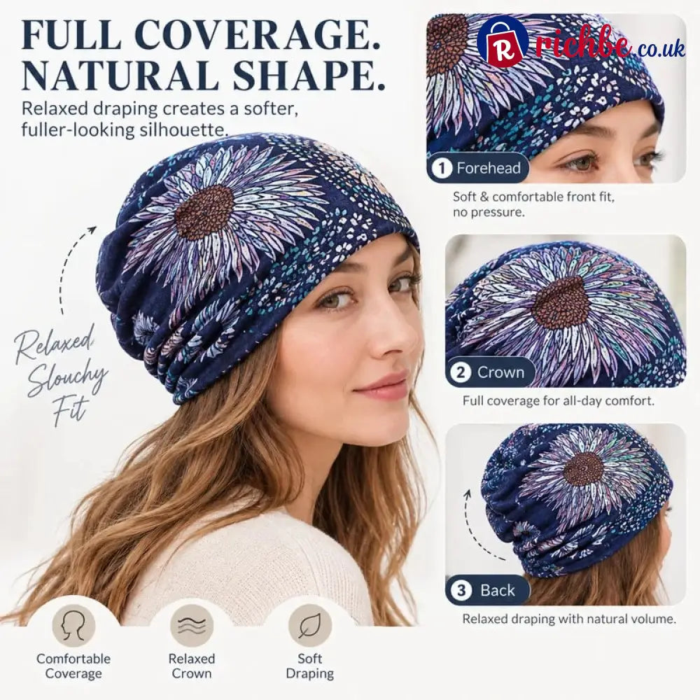 🔥HOT SALE🔥Boho Floral Slouchy Beanie for Women Lightweight Soft Stretchy Hat - ta-1003