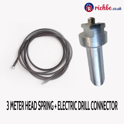 🔥HOT SALE🔥Electric Drain Dredging Spring - Professional Auger Cable for Unclogging Sinks, Bathtubs & Sewer Pipes