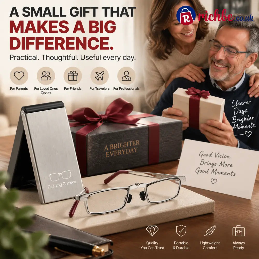 👓 HOT SALE | Folding Reading Glasses – Ultra-Slim Portable Readers with Protective Metal Case for Everyday & Travel
