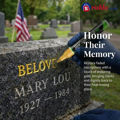 🔥HOT SALE 🐦Golden Tombstone Marker Pen for Restoring Faded Grave Inscriptions（2 PCS）