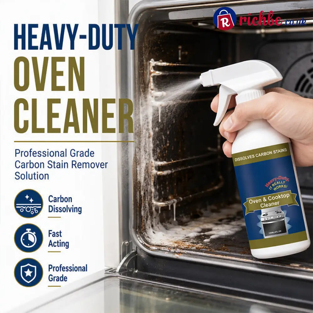 🔥Hot Sale🧽 Heavy-Duty Oven & Cooktop Cleaner Spray – Powerful Grease & Burnt-On Stain Remover ✨
