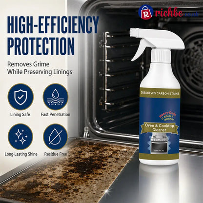 🔥Hot Sale🧽 Heavy-Duty Oven & Cooktop Cleaner Spray – Powerful Grease & Burnt-On Stain Remover ✨