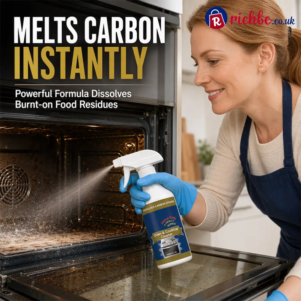 🔥Hot Sale🧽 Heavy-Duty Oven & Cooktop Cleaner Spray – Powerful Grease & Burnt-On Stain Remover ✨