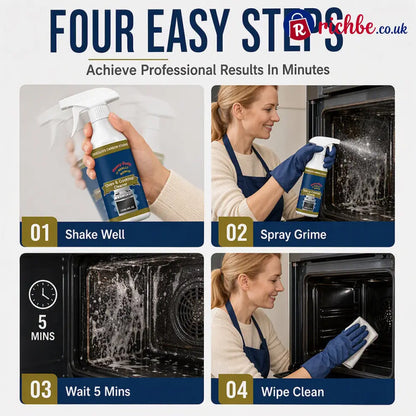🔥Hot Sale🧽 Heavy-Duty Oven & Cooktop Cleaner Spray – Powerful Grease & Burnt-On Stain Remover ✨