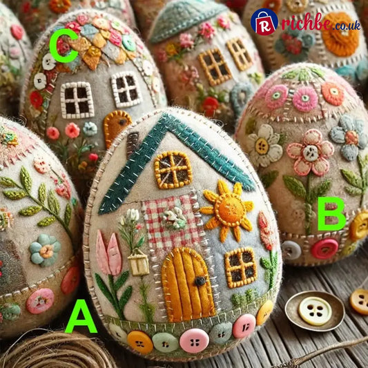 🏡Hot sale 🥚Patchwork Felt Egg House DIY Kit - A / Finished Product