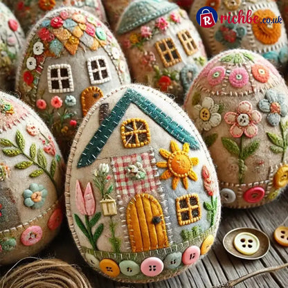 🏡Hot sale 🥚Patchwork Felt Egg House DIY Kit - 🔥ALL 5 STYLES (30% OFF) / Finished Product