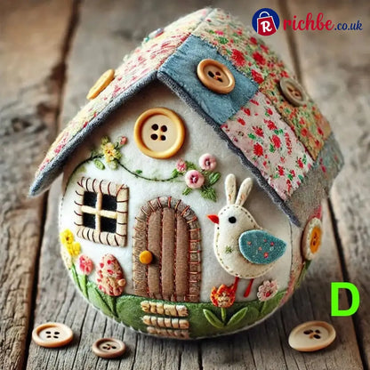 🏡Hot sale 🥚Patchwork Felt Egg House DIY Kit - D / Finished Product