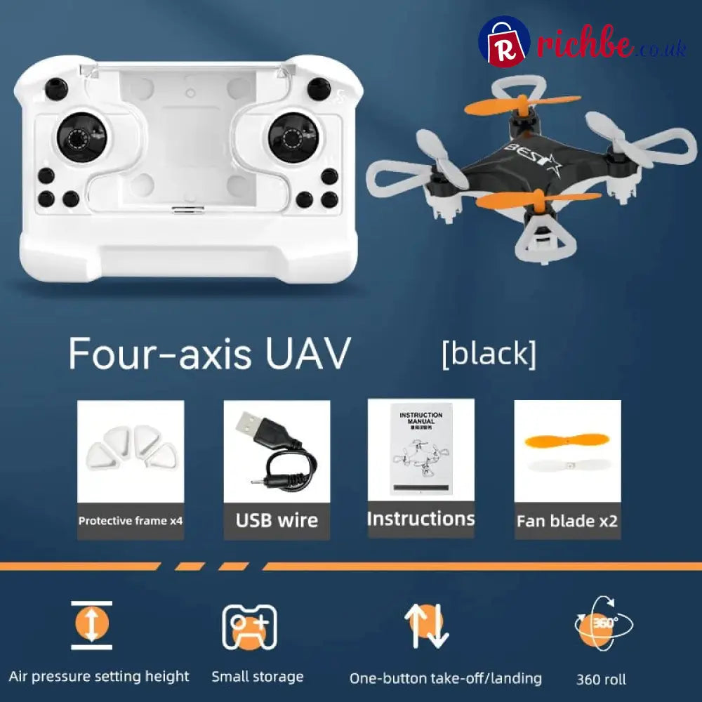 ✨Hot Sale Promotion 49% OFF🎉 New mini unmanned small four-axis remote control aircraft toy - Black