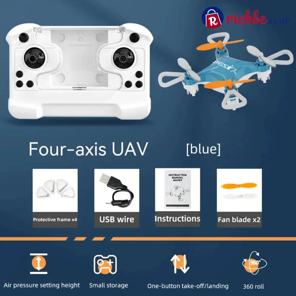 ✨Hot Sale Promotion 49% OFF🎉 New mini unmanned small four-axis remote control aircraft toy - Blue