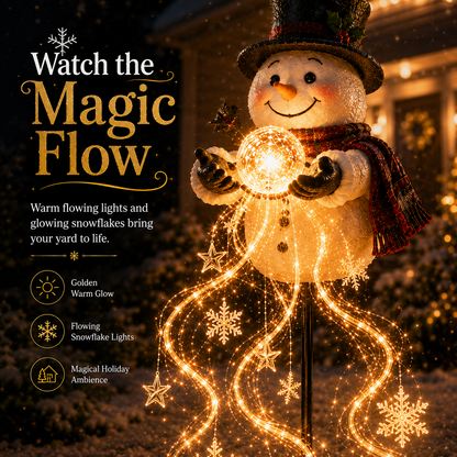 🎄49% OFF🎄 Snowman Magic-Flowing Snowflake LED Christmas Garden Light❄️