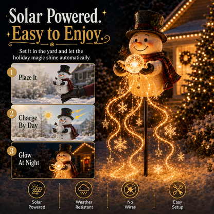 🎄49% OFF🎄 Snowman Magic-Flowing Snowflake LED Christmas Garden Light❄️
