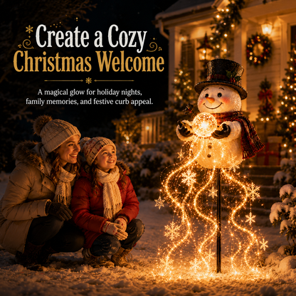 🎄49% OFF🎄 Snowman Magic-Flowing Snowflake LED Christmas Garden Light❄️