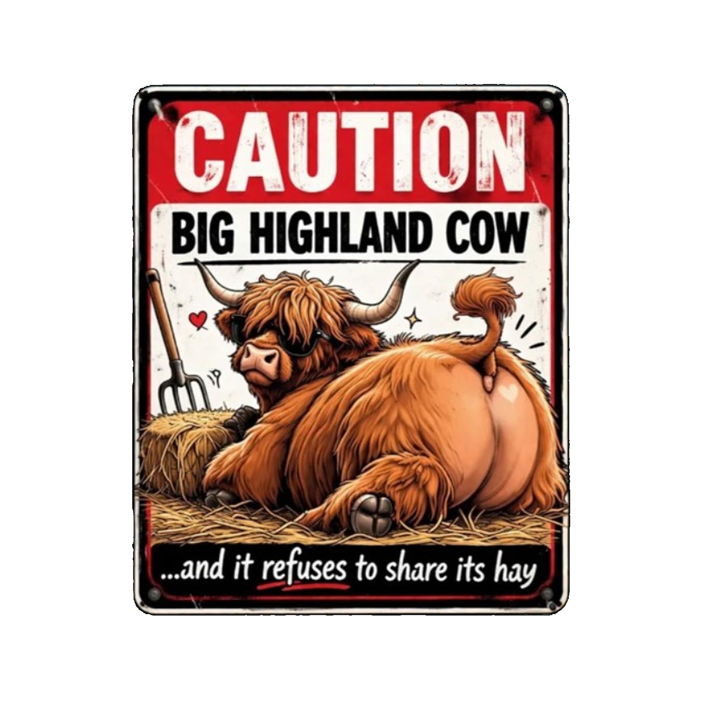 Vintage Highland Cow Tin Sign
