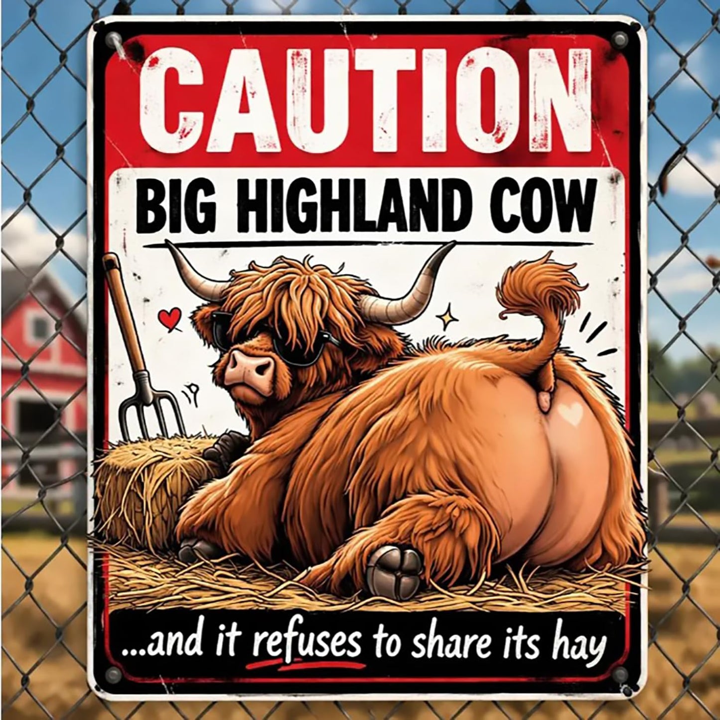 Vintage Highland Cow Tin Sign