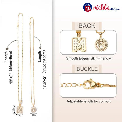 🔥Initial Letter Pendant Necklaces - 2 Pack