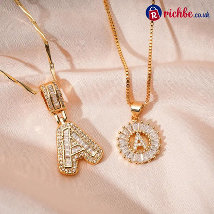 🔥Initial Letter Pendant Necklaces - 2 Pack - GOLD / A