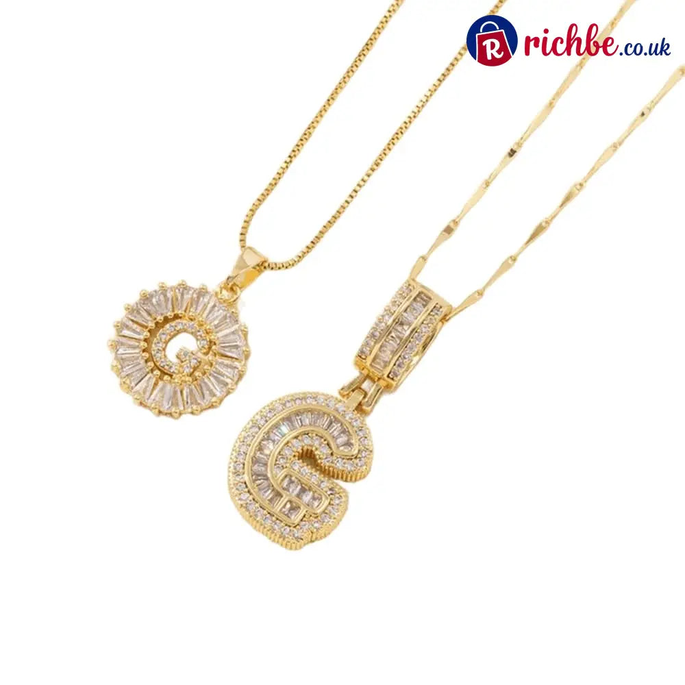 🔥Initial Letter Pendant Necklaces - 2 Pack - GOLD / G