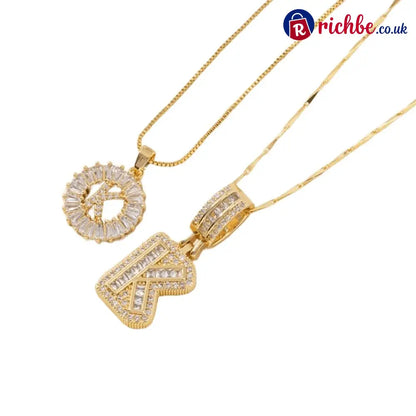 🔥Initial Letter Pendant Necklaces - 2 Pack - GOLD / K
