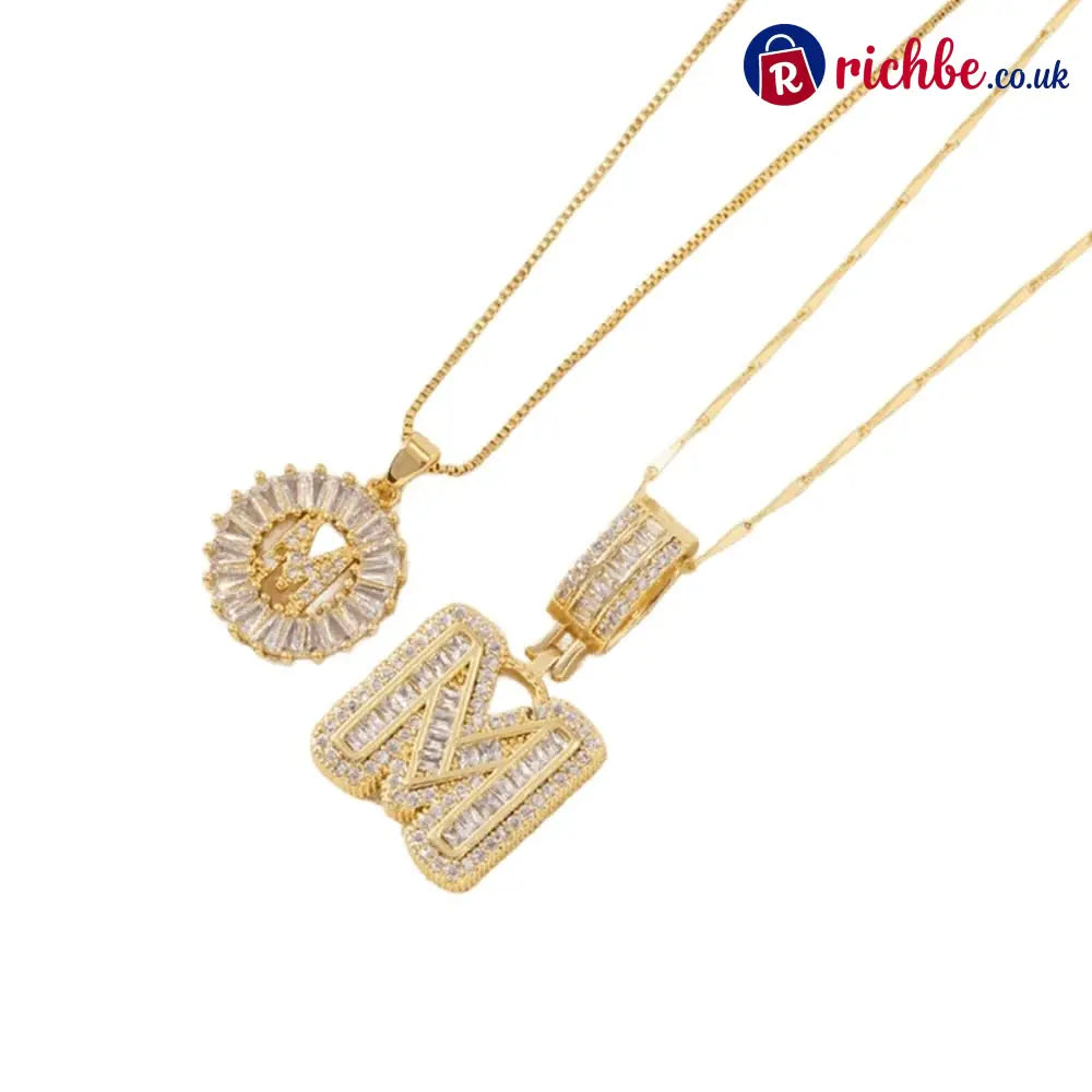 🔥Initial Letter Pendant Necklaces - 2 Pack - GOLD / M
