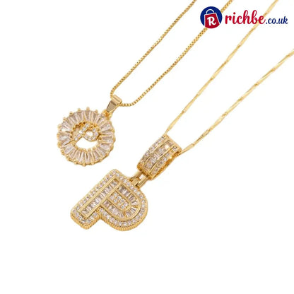 🔥Initial Letter Pendant Necklaces - 2 Pack - GOLD / P