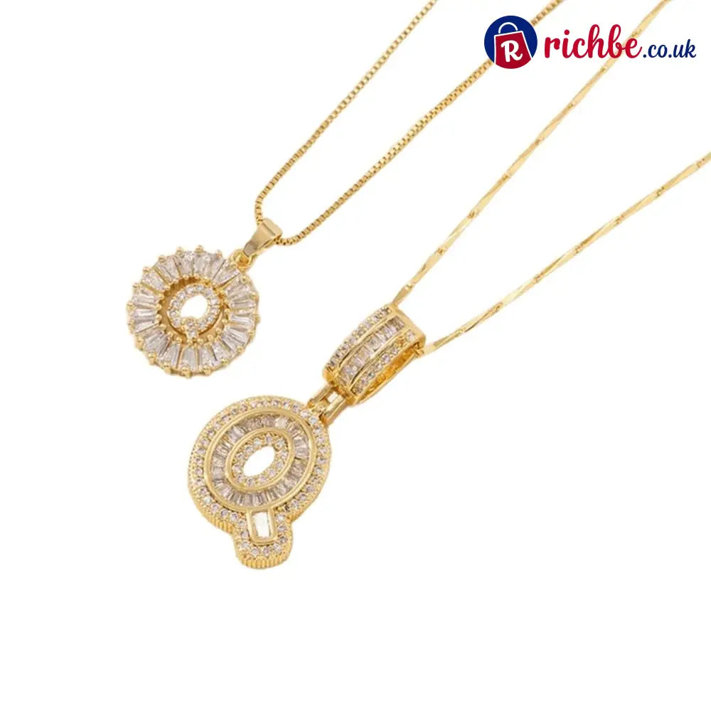 🔥Initial Letter Pendant Necklaces - 2 Pack - GOLD / Q