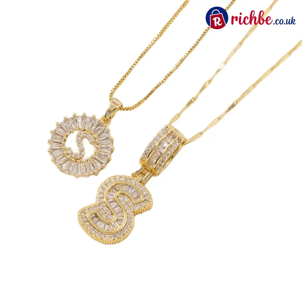 🔥Initial Letter Pendant Necklaces - 2 Pack - GOLD / S