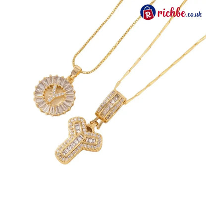 🔥Initial Letter Pendant Necklaces - 2 Pack - GOLD / Y