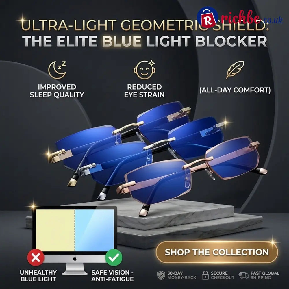 🔥 Intelligent Auto-Focus Zoom Glasses👓 - Blue Light Blocking & Anti-Eye Strain Rimless Eyewear