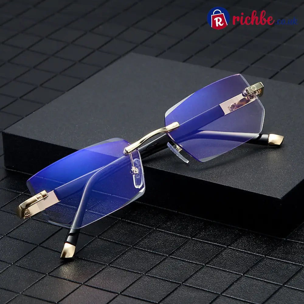 🔥 Intelligent Auto-Focus Zoom Glasses👓 - Blue Light Blocking & Anti-Eye Strain Rimless Eyewear