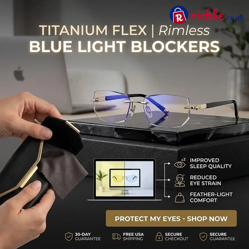 🔥 Intelligent Auto-Focus Zoom Glasses👓 - Blue Light Blocking & Anti-Eye Strain Rimless Eyewear - Gold / +1.00 (Ages