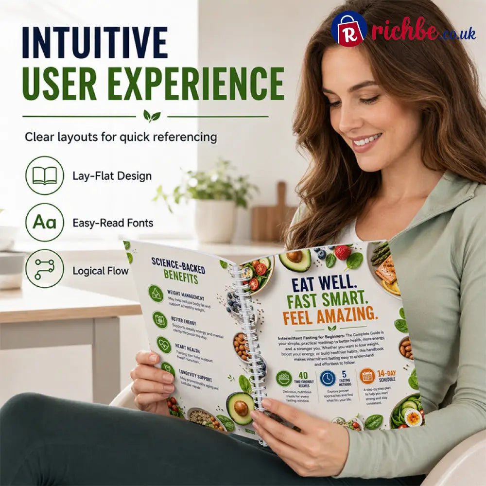 📖🥗 Intermittent Fasting Guide for Beginners – 14-Day Starter Plan with 40+ Recipes - White - Houseware & Kitchen