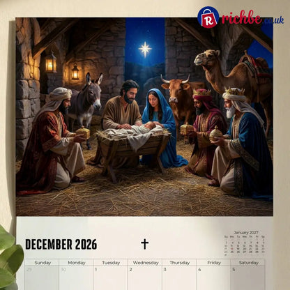 ✝️Jesus Christ Exquisite Images 2026 Wall Calendar -Daily Faith Peace & Divine Inspiration
