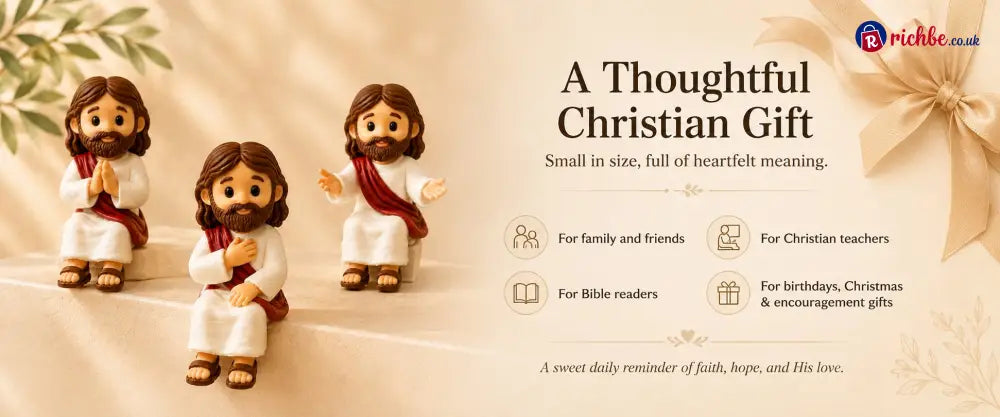 ✝️🙏 Jesus Shelf Sitter Figurines – 5 Meaningful Poses ❤️ Christian Faith Desk & Shelf Décor 🎁