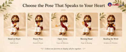 ✝️🙏 Jesus Shelf Sitter Figurines – 5 Meaningful Poses ❤️ Christian Faith Desk & Shelf Décor 🎁