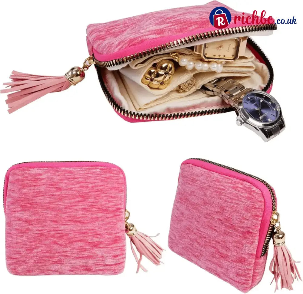 Jewelry zippered pocket case Travel Jewelry Bag Portable Organizer